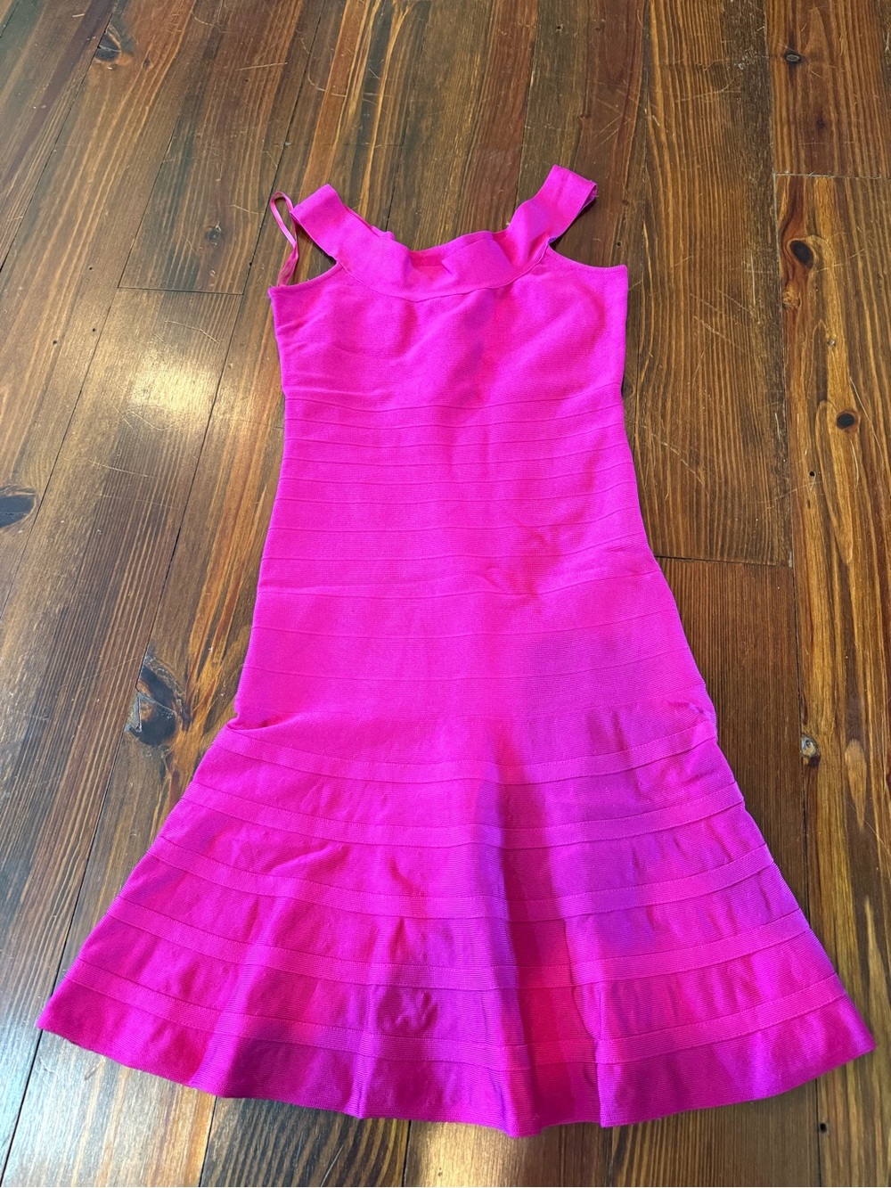 Venus Fuchsia Bandage Fit-and-Flare Dress
